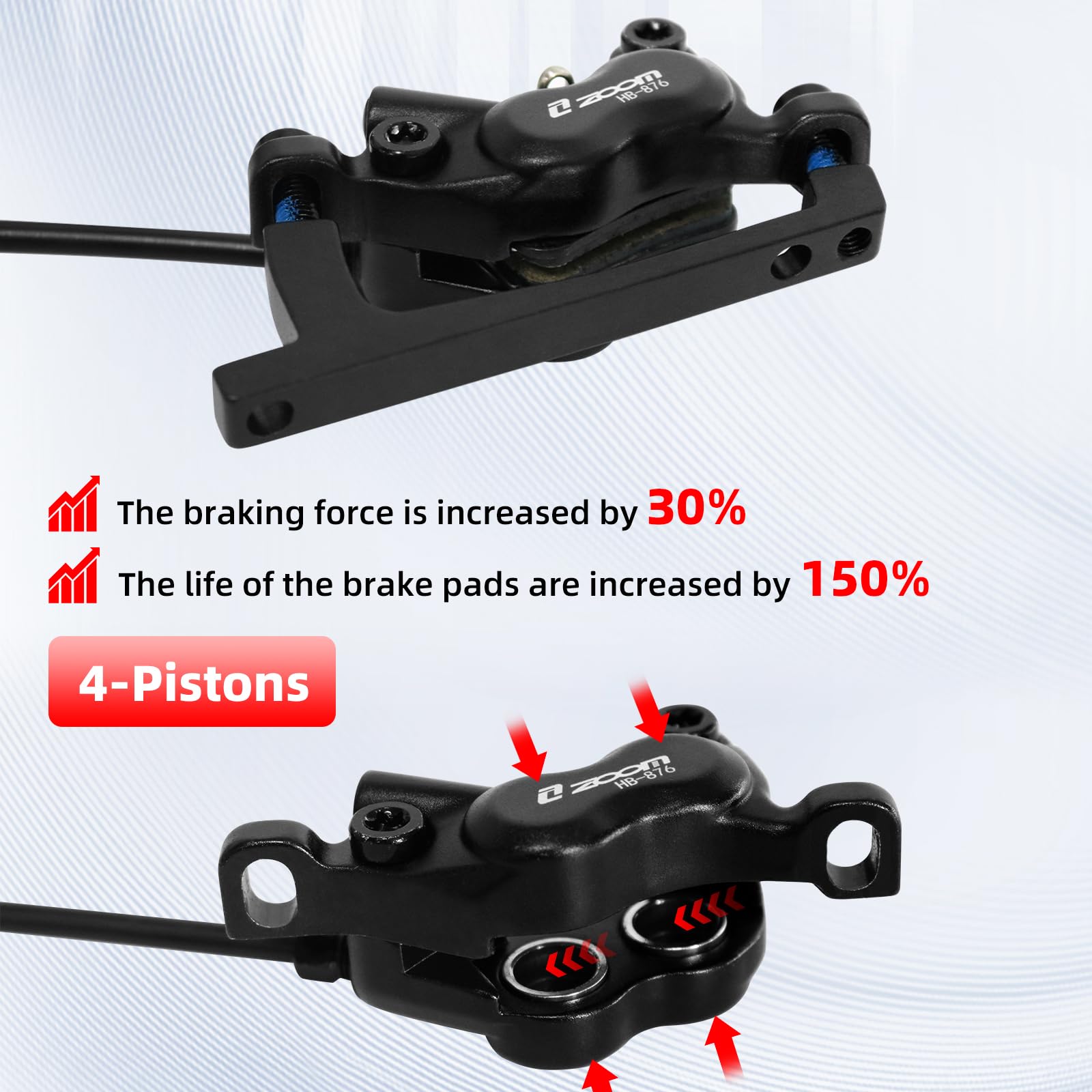 ZOOM HB876E Hidrolik Disk Fren - Zoom Hydraulic Brake 4 Piston E-Scooter incelemesi ve fiyatı